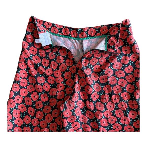 Anthropologie ETT TWA VirginieRed Floral Ruffle Flared Poppy Print Pants Size 2 - Picture 9 of 16